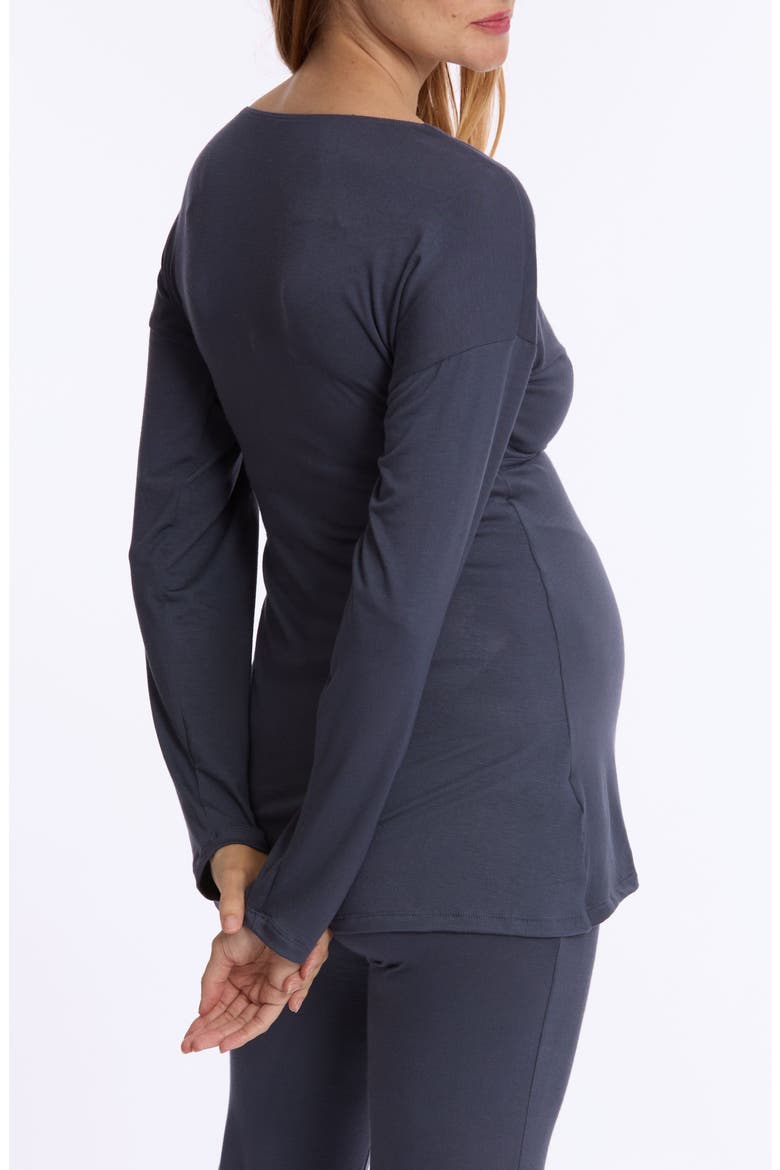 Louna Maternity and Nursing Long Sleeve T-Shirt, Alternate, color, MIDNIGHT BLUE