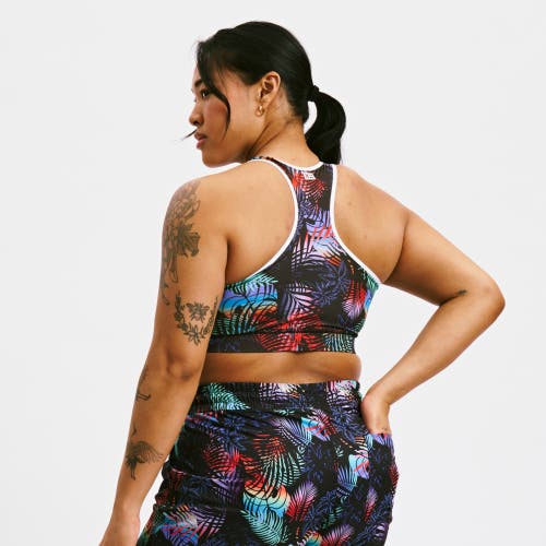 Tomboyx Racerback Zip Compression Bikini Top In Multi