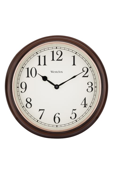15.5-Inch Woodgrain Wall Clock