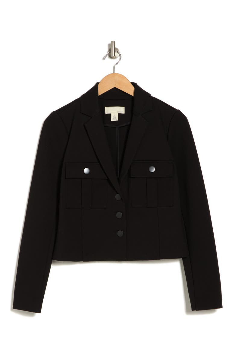 Kim Crop Utility Blazer, Alternate, color, BLACK
