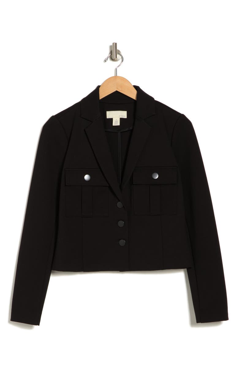 BY DESIGN Kim Crop Utility Blazer, Alternate, color, Black