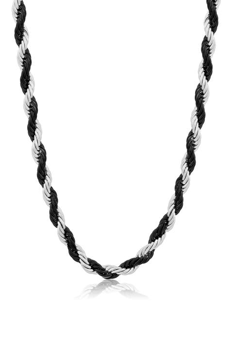 Men's 5mm Two-Tone Rope Chain Necklace