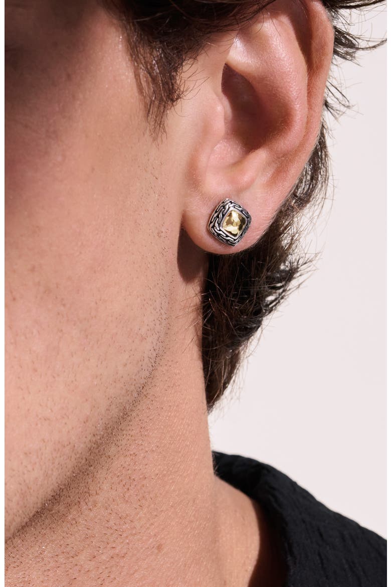 Heritage Stud Earrings, Alternate, color, SILVER AND GOLD