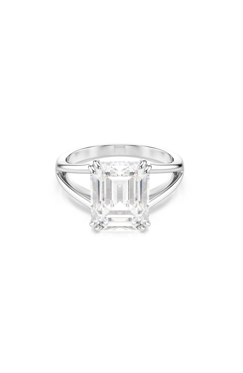 Swarovski Stilla Cocktail Ring, Alternate, color, White/ Silver