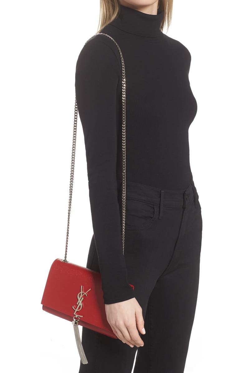 Saint Laurent Small Kate Textured Leather Crossbody Bag, Alternate, color,