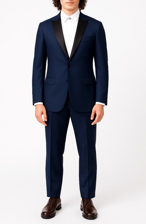 Black Slim Fit Mélange Tuxedo