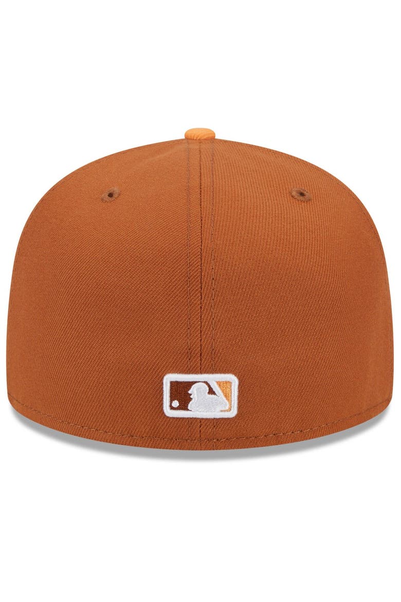 Men's New Era Brown/Orange San Francisco Giants Spring Color Basic Two-Tone 59FIFTY Fitted Hat, Alternate, color, Brown