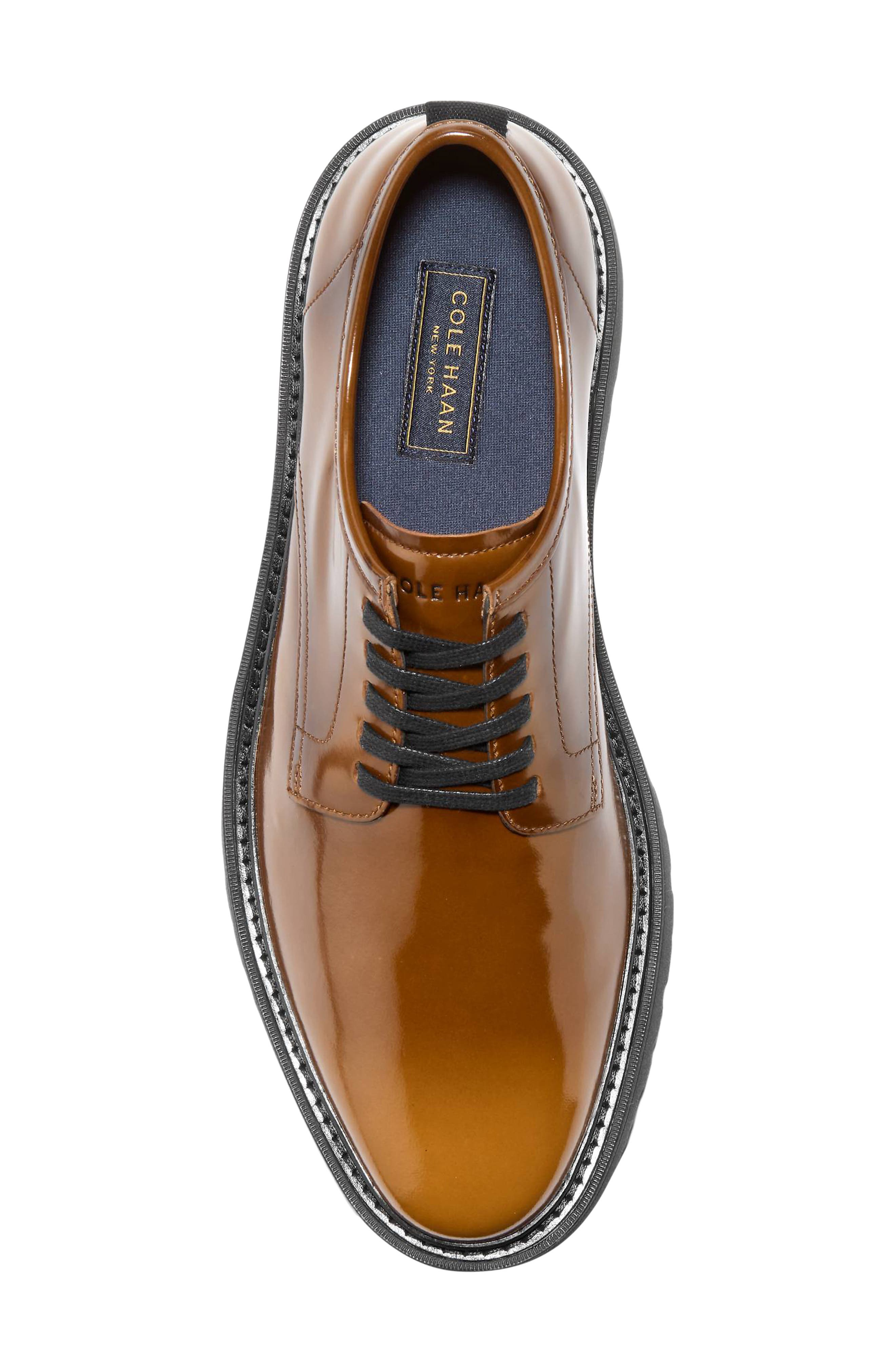 Broome Grand Lug Sole Plain Toe Leather Derby, Alternate, color, DARK CHOCOLATE BRUSH OFF/BLACK