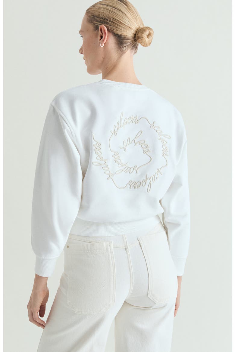 Sweatshirt with embroidered details, Alternate, color, White