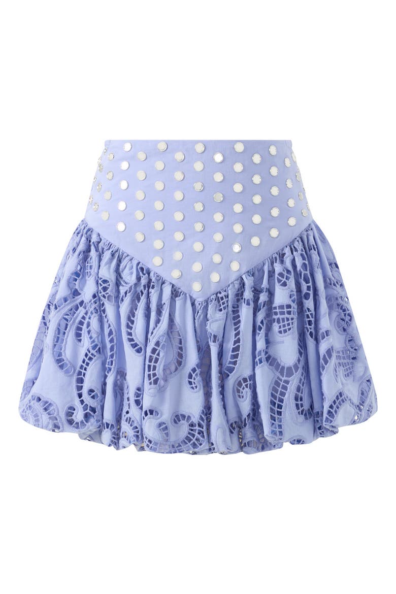 Luciana Embroidered Bubble Mini Skirt, Main, color, Lavender