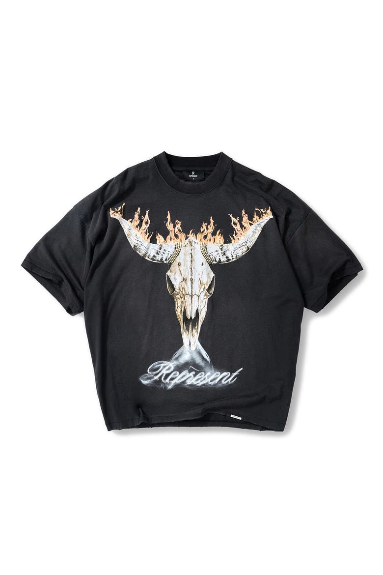 British Cowboys Cotton T-Shirt, Alternate, color, STAINED BLACK