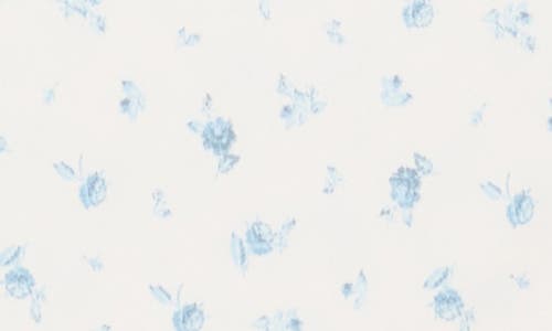Abound Bubble Peplum Crop Top In Ivory- Blue Rosebuds