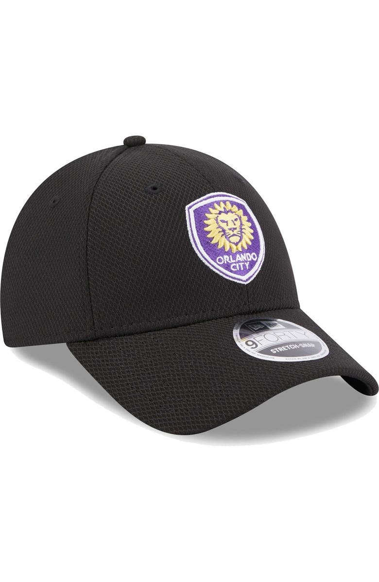 New Era Men's New Era Black Orlando City SC Basic 9FORTY Mesh Snapback Hat, Alternate, color, 
