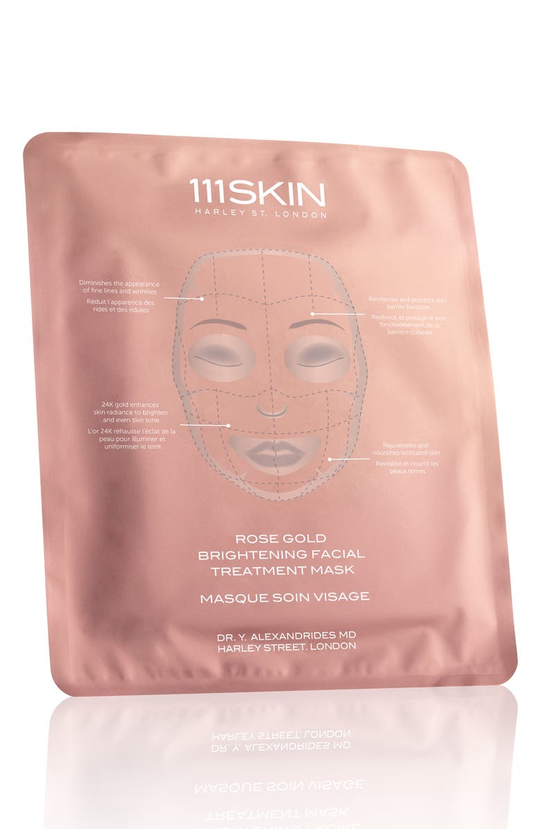 111SKIN 5-Pack Rose Gold Brightening Facial Treatment Mask, Main, color,
