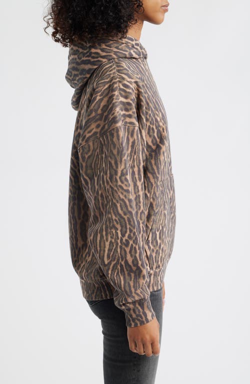 Afrm Blake Cotton Hoodie In Animal Print