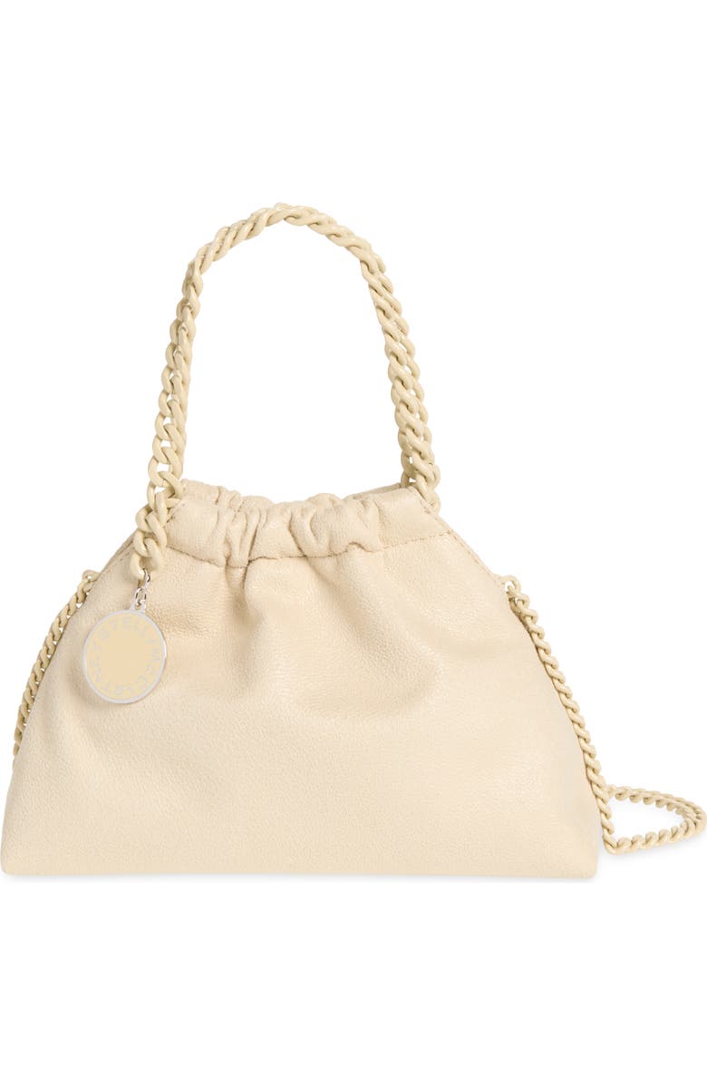 Stella McCartney Mini Falabella Faux Suede Drawstring Bag, Main, color, Pearl