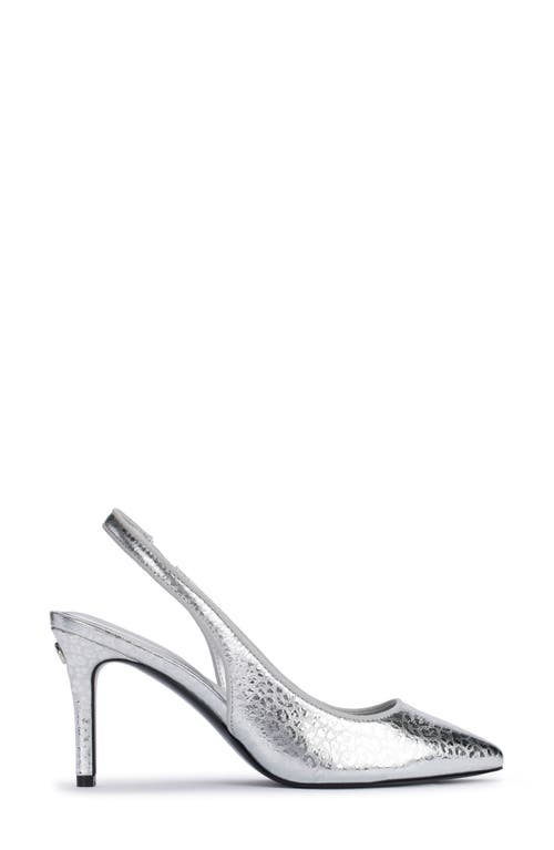 Shop Karl Lagerfeld Paris Rosalyn Slingback Pointed Toe Pump In Silver