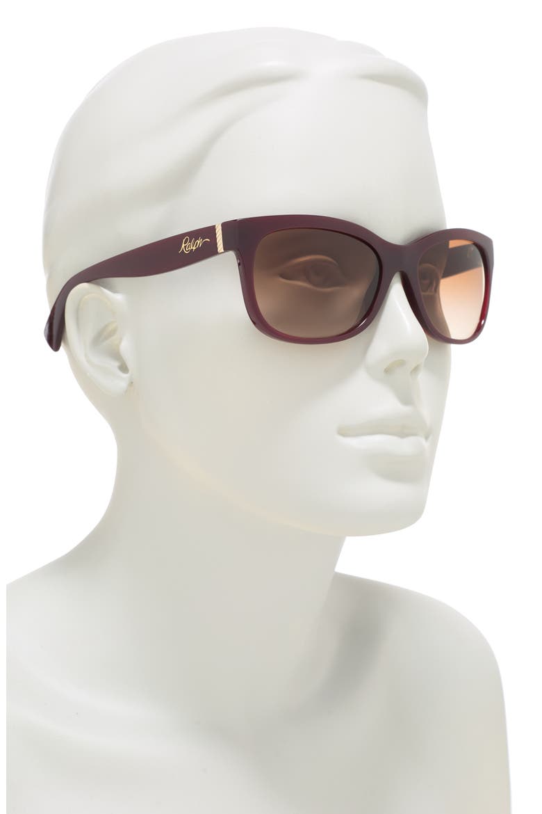 Pearl 56mm Sunglasses, Alternate, color, BURGUNDY / BROWN GRADIENT