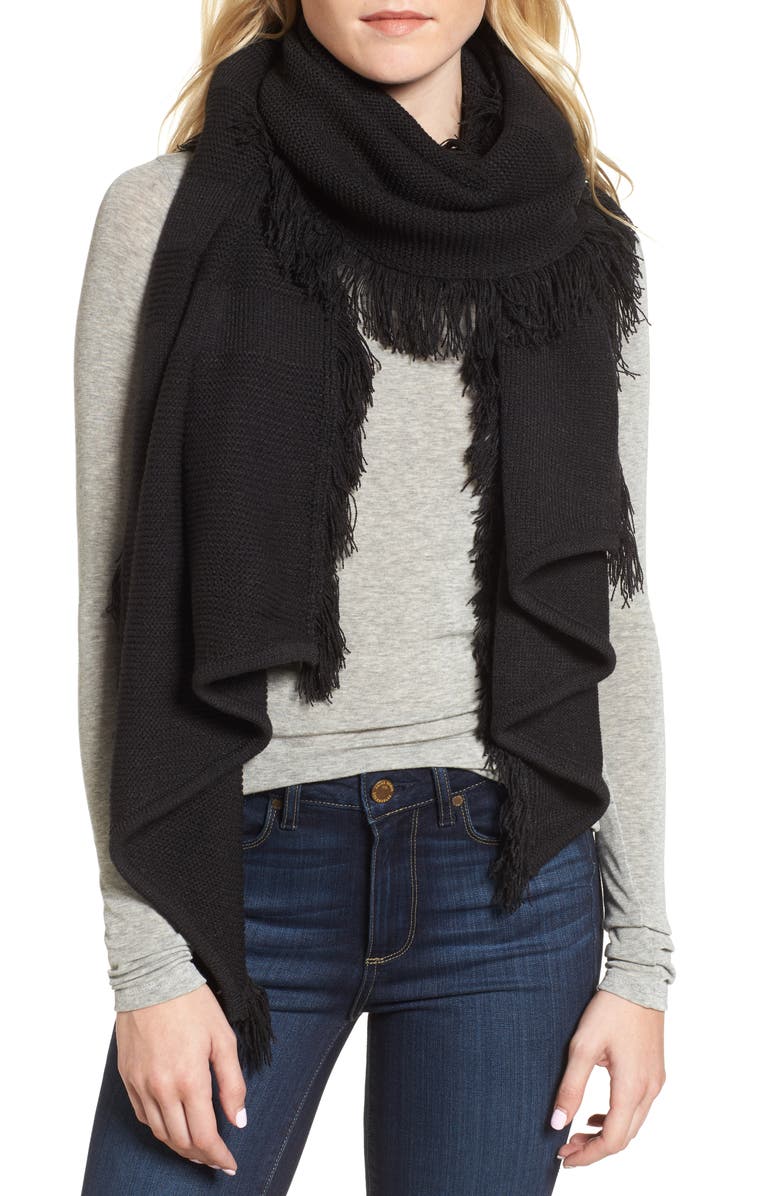 Rebecca Minkoff Garter Stripe Stitch Blanket Scarf, Main, color, 