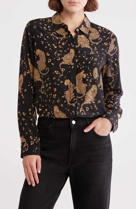 Kate Leopard Silk Button-Up Shirt