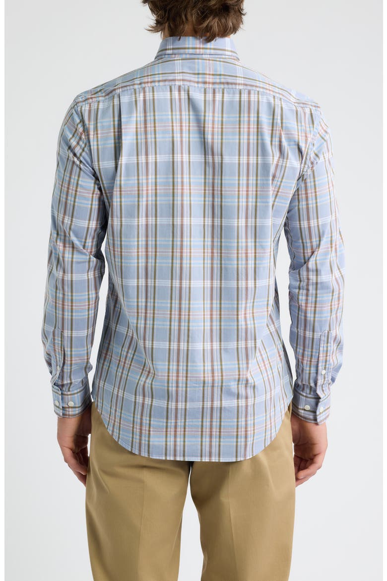 Potomac Plaid Long Sleeve Button Down Shirt, Alternate, color, BLUESTONE
