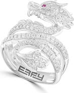 EFFY 14K White Gold Diamond, Natural Ruby Ring
