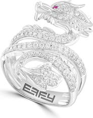 EFFY 14K White Gold Diamond, Natural Ruby Ring