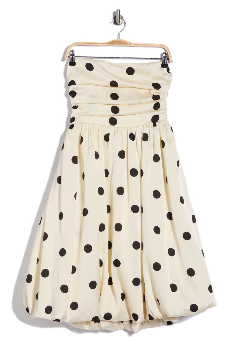 Nadine Strapless Bubble Hem Dress, Alternate, color, IVORY/ BLACK