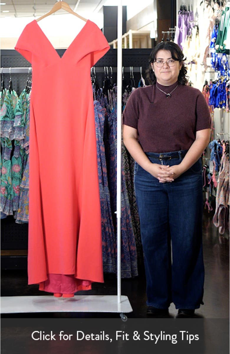 Flutter Sleeve Crepe Gown, sales video thumbnail