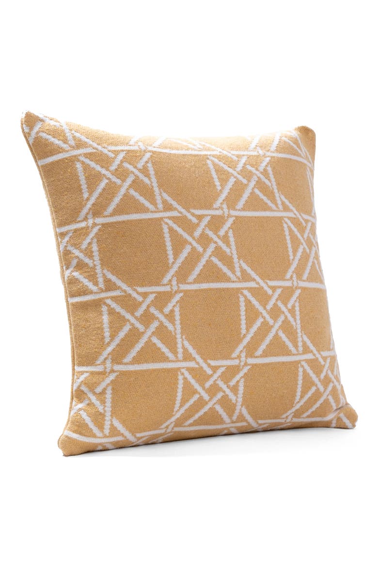 Lattice Work Decorative Throw Pillow, Alternate, color, YELLOW