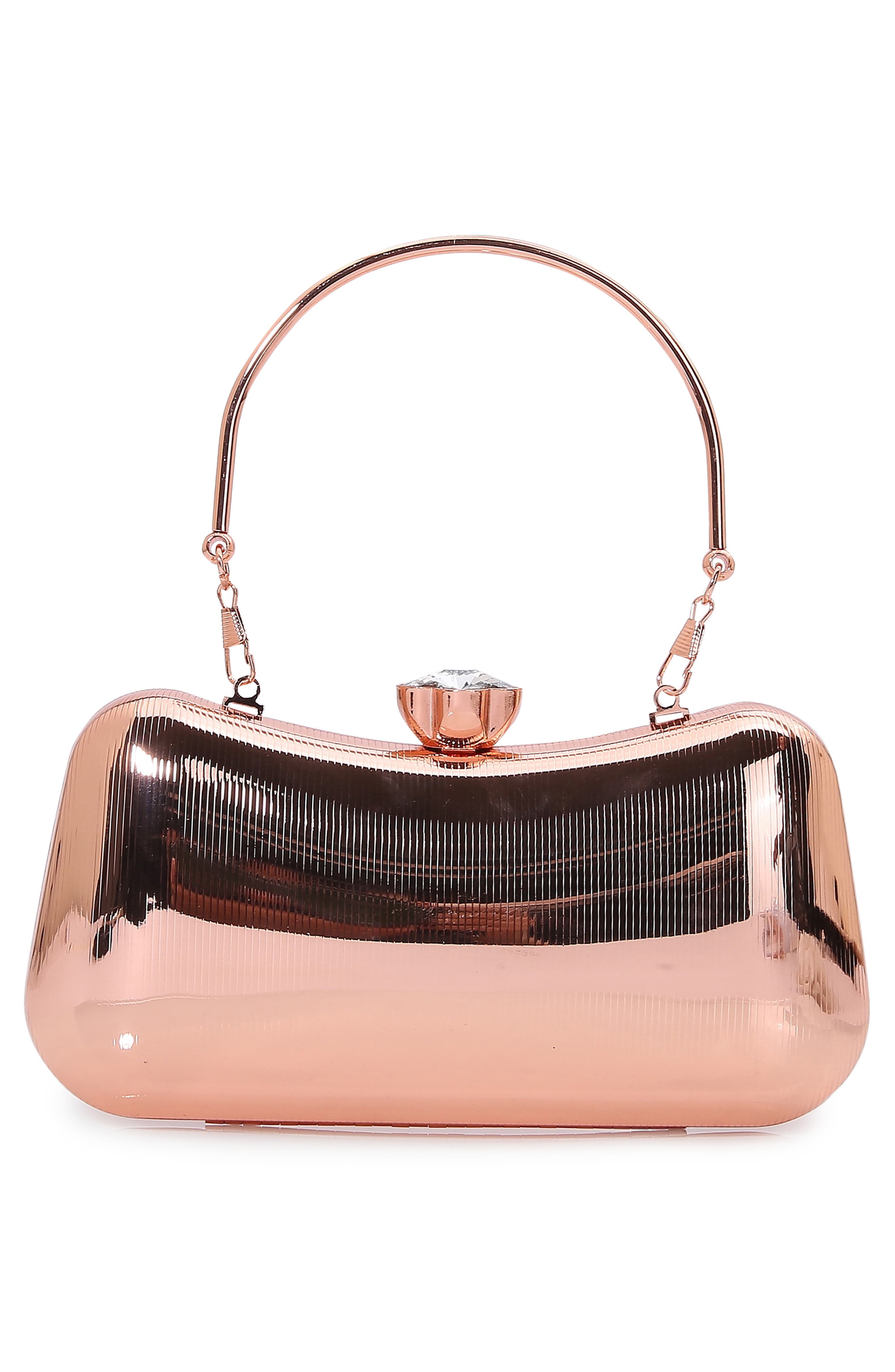BERNESS Ribbed Clutch, Alternate, color, Champagne