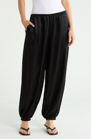 Reformation Aven Cuffed Satin Pants
