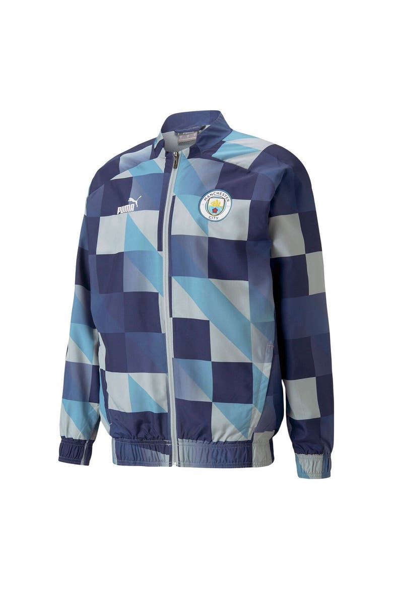 Men's Puma Navy/Gray Manchester City 2022/23 Pre-Match Full-Zip Jacket, Alternate, color, Navy