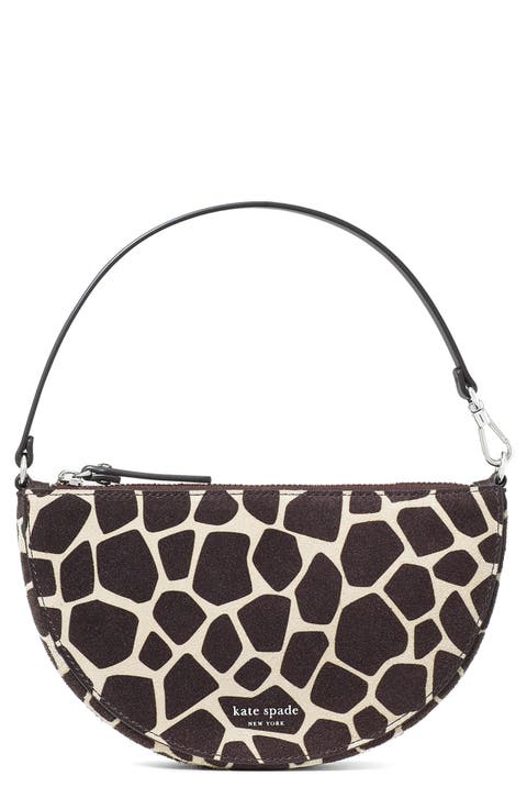 Wink Giraffe Printed Suede Wristlet
