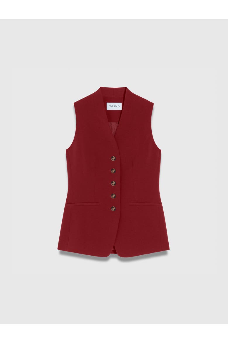 Clever Crepe Hartley Waistcoat, Alternate, color, Red