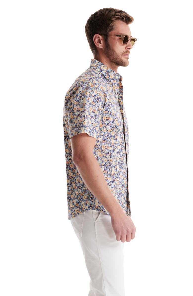SOFT CLOTH Modern Fit Floral Short Sleeve Cotton Button-Up Shirt, Alternate, color, 