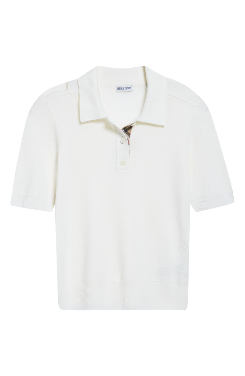 Burberry Wool Polo, Alternate, color, Chalk