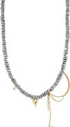 CHLOE AND MADISON Beaded Heart Pendant Necklace