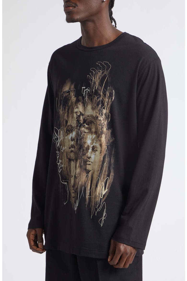 Long Sleeve Graphic T-Shirt, Alternate, color, BLACK