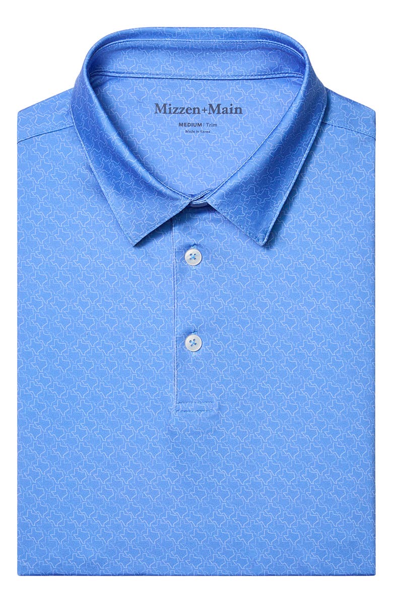 Mizzen+Main Versa Trim Fit Performance Golf Polo, Alternate, color, Skyline Blue Texas Forever