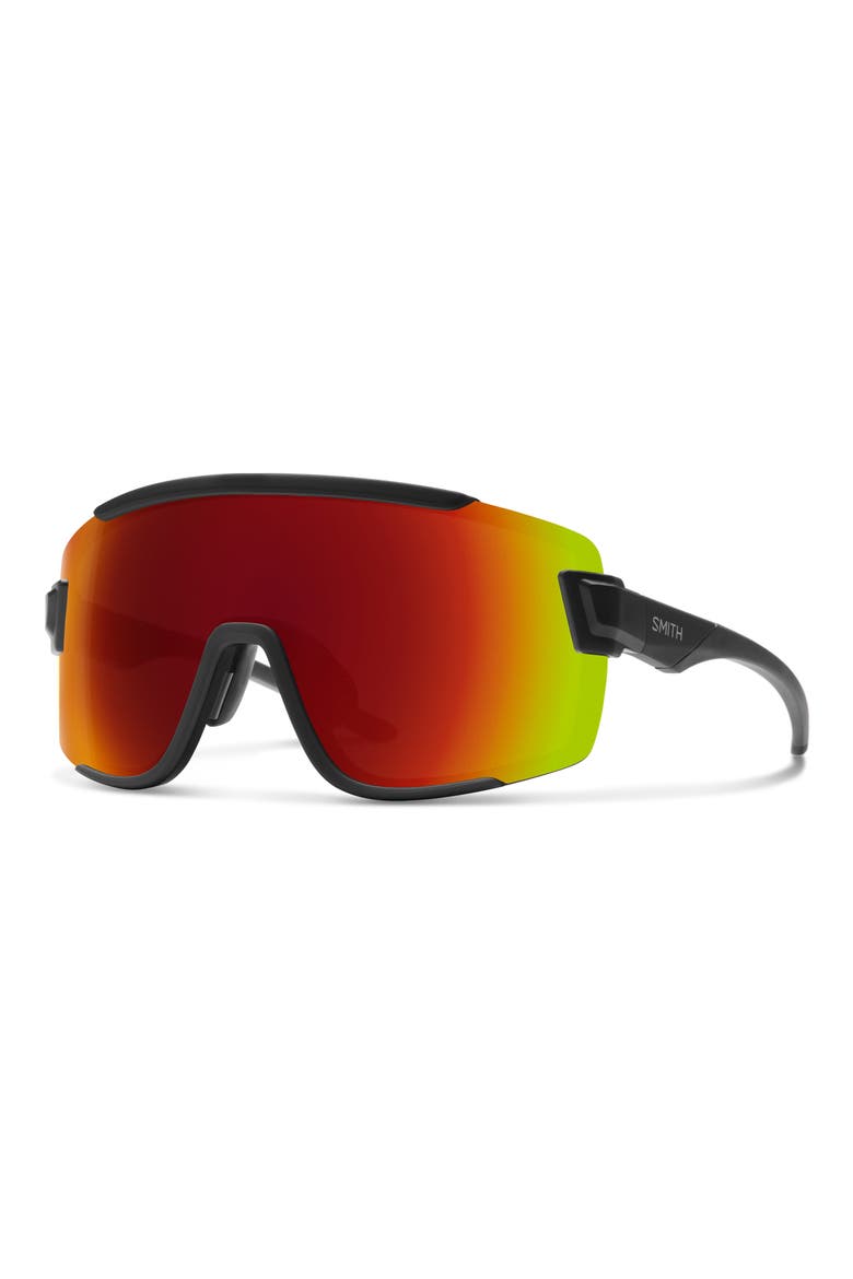 Wildcat 135mm ChromaPop™ Shield Sunglasses, Alternate, color, MATTE BLACK / CHROMAPOP RED MIRROR