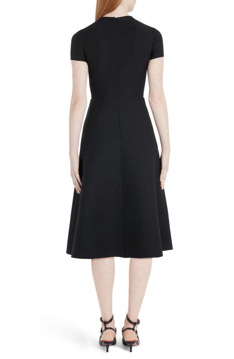 Valentino Butterfly Embroidered Lace Panel Midi Dress, Alternate, color,