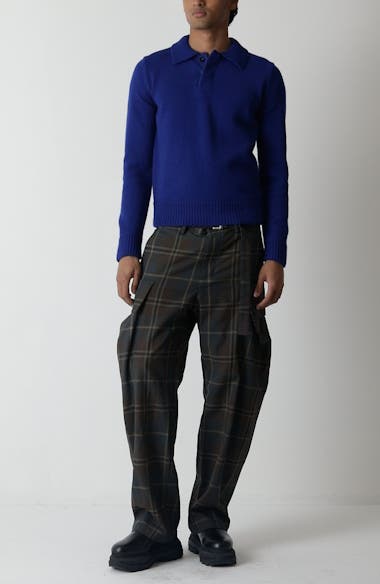 Sacai Belted Plaid Cargo Pants | Nordstrom