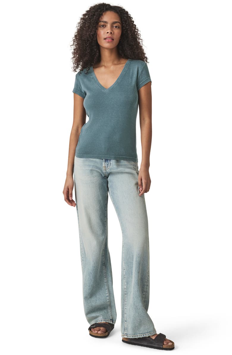 Splendid Faye V-Neck Tee, Alternate, color, Indian Teal