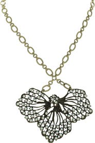 OLIVIA WELLES Antiqued Flower Petal Statement Necklace