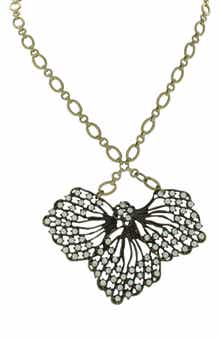 OLIVIA WELLES Antiqued Flower Petal Statement Necklace
