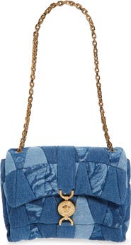 Versace Medusa 95 Quilted Patchwork Denim Shoulder Bag