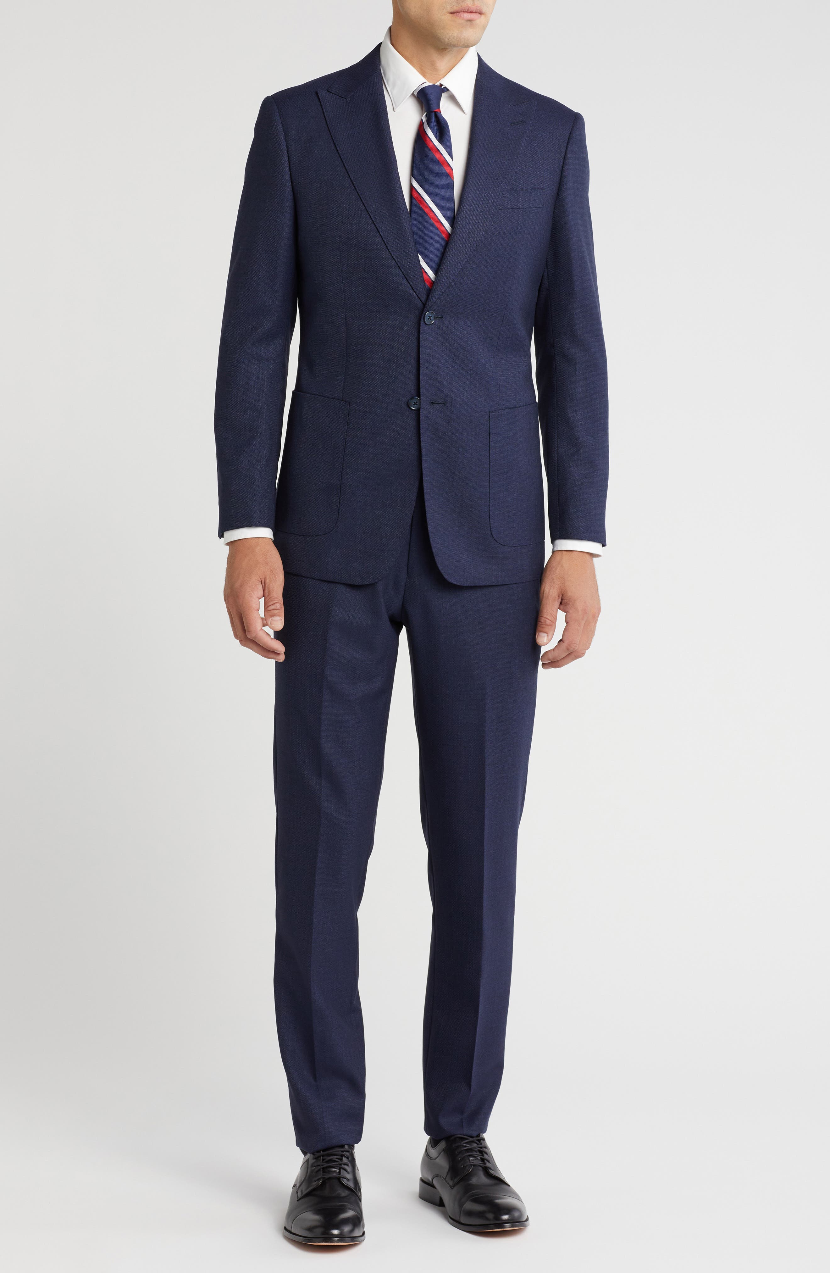 English Laundry Peaked Lapel Wool Blend Two-Piece Suit