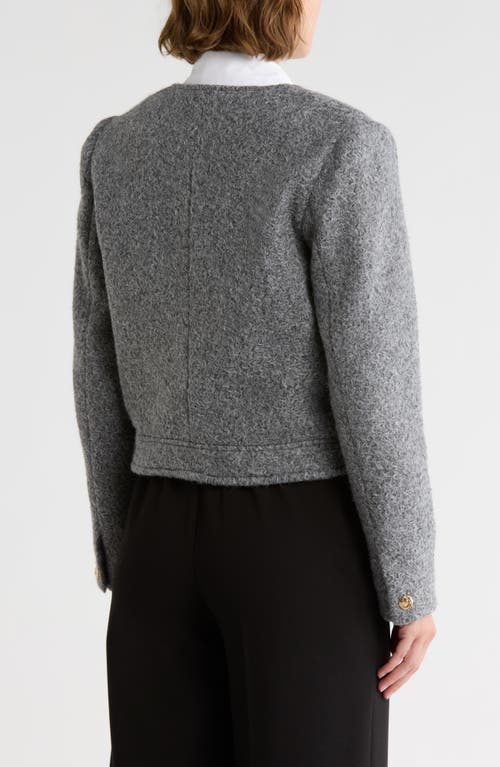 Truth Bouclé Crop Jacket In Gray