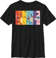 POKEMON Boy's Pokemon Character Box-up Rainbow Graphic T-Shirt